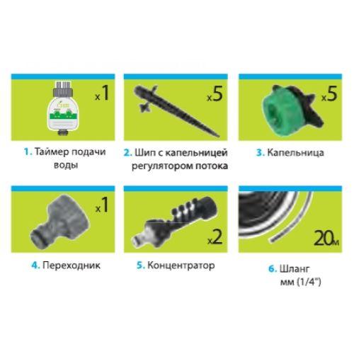 Набор для микрокапельного полива автоматич.2 (1/20) Green Apple Б0007550