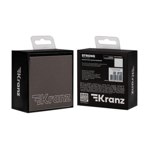 Выключатель 1-кл. СП STRONG MIELE 10А графит Kranz KR-78-0705-6