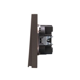 Выключатель 1-кл. СП STRONG MIELE 10А графит Kranz KR-78-0705-6