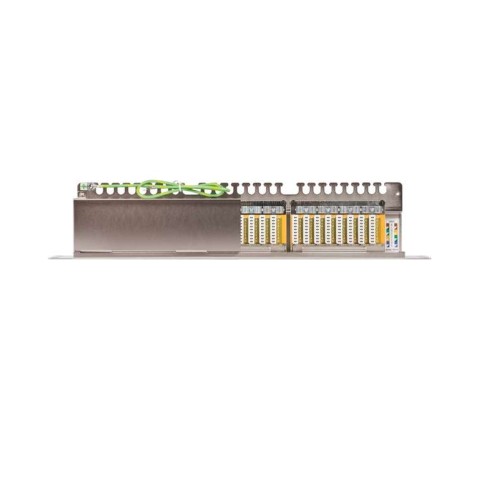 Патч-панель 19дюйм 1U 24 порта кат.6 (класс E) 250МГц RJ45/8P8C 110/KRONE T568A/B полный экран с орг