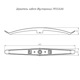 Держатель круглого кабеля двусторонний для прямого монтажа на 16 мест в гофроящике бел. (уп.100шт) П