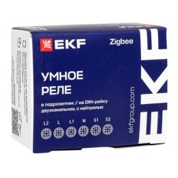 Реле умное в подрозетник 2-канальное Zigbee Connect Select с нейтралью EKF ssh-2g-zb