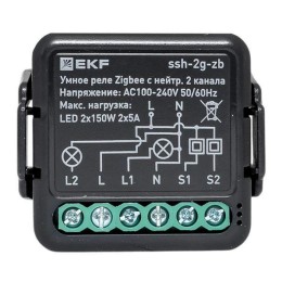 Реле умное в подрозетник 2-канальное Zigbee Connect Select с нейтралью EKF ssh-2g-zb