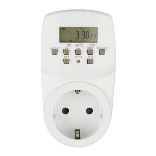 Таймер электронный UST-E20 WHITE с розеткой 220В 24ч 1600Вт энергонезависимая память Uniel UL-000037