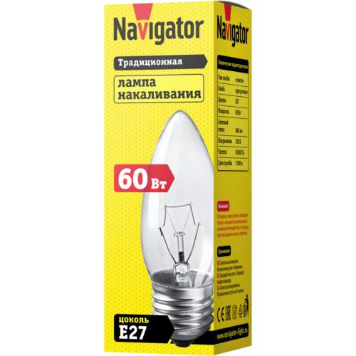 Лампа накаливания 94 329 NI-B-60-230-E27-CL Navigator 94329