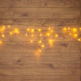 Гирлянда светодиодная "Айсикл" (бахрома) 1.8х0.5м 48LED тепл. бел. 4.1Вт 230В IP20 провод прозр. Neo