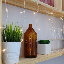 Гирлянда светодиодная "Айсикл" (бахрома) 1.8х0.5м 48LED тепл. бел. 4.1Вт 230В IP20 провод прозр. Neo