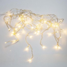 Гирлянда светодиодная "Айсикл" (бахрома) 1.8х0.5м 48LED тепл. бел. 4.1Вт 230В IP20 провод прозр. Neo