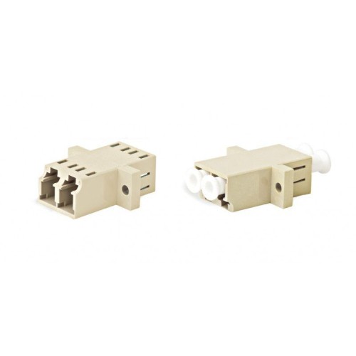 Адаптер проходной FA-P11Z-DLC/DLC-N/WH-BG оптич. LC/PC-LC/PC MM duplex корпус пласт. бежев.; бел. ко