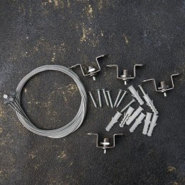 Комплект подвесных крепежей для светодиодных панелей № 1 (трос 1м - 4 шт; винт самонарезающий 4х25 -