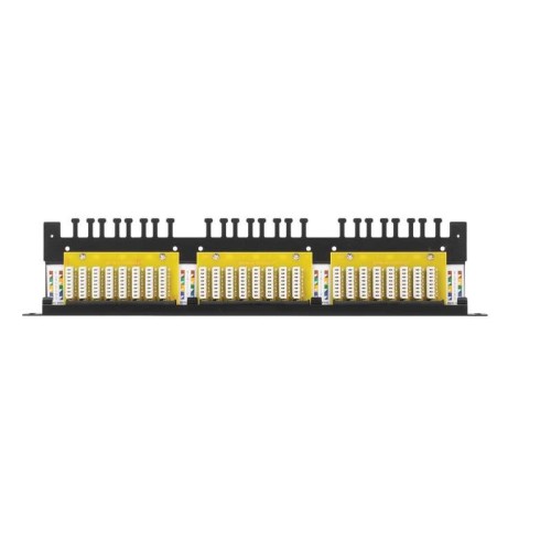 Патч-панель 19дюйм 0.5U 24 порта кат.6 (класс E) 250МГц RJ45/8P8C 110/KRONE T568A/B неэкран. с орган