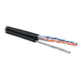 Кабель витая пара U/UTP кат.5 2 пары 24 AWG ОЖ solid с метал. тросом внешн. PE UUTP2-C5-S24-SW-OUT-P