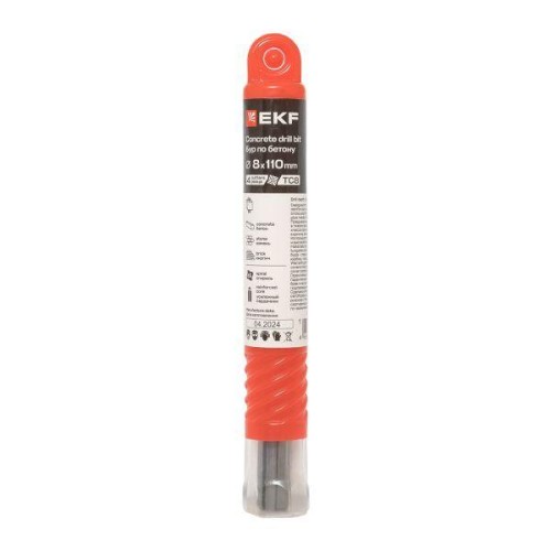 Бур по бетону SDS-plus 8х110 мм (4 резца) Professional EKF db-8-110-4x4-ue