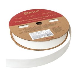 Трубка термоусадочная ТУТ нг 40/20 бел. (уп.50м) EKF tut-40-w