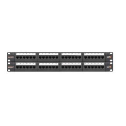 Патч-панель 19дюйм 2U 48 портов кат.6 (класс E) 250МГц RJ45/8P8C 110/KRONE T568A/B неэкран. с органа