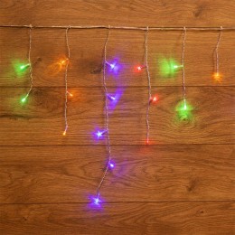 Гирлянда светодиодная "Айсикл" (бахрома) 1.8х0.5м 48LED мультиколор 4.1Вт 230В IP20 провод прозр. Ne