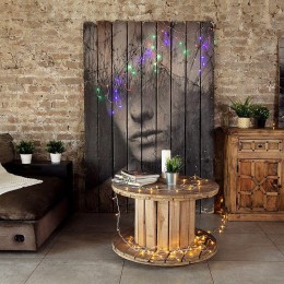 Гирлянда светодиодная "Айсикл" (бахрома) 1.8х0.5м 48LED мультиколор 4.1Вт 230В IP20 провод прозр. Ne