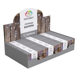 Гирлянда светодиодная "Айсикл" (бахрома) 1.8х0.5м 48LED мультиколор 4.1Вт 230В IP20 провод прозр. Ne