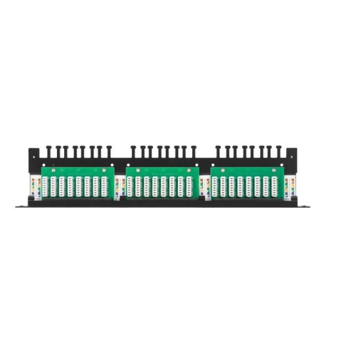 Патч-панель 19дюйм 0.5U кат.5E (класс D) неэкранир. 24 порта 100МГц RJ45 (8P8C) 110/KRONE T568A/B с