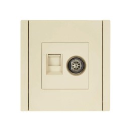 Розетка 2-м TV+RJ45 кат.6 FORTE&PIANO FP437 ваниль IEK FP-AK20-2-K10