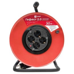 Удлинитель на катушке 4х30м с заземл. 16А IP20 Гефест 2.0 3.5кВт КГ 3х1.5 с предохранителем PROxima