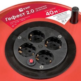 Удлинитель на катушке 4х30м с заземл. 16А IP20 Гефест 2.0 3.5кВт КГ 3х1.5 с предохранителем PROxima