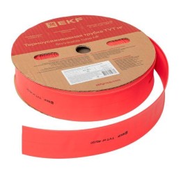 Трубка термоусадочная ТУТ нг 40/20 красн. (уп.50м) EKF tut-40-r