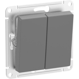 Выключатель 2-кл. Atlasdesign Aqua IP44 (сх. 5) 10AX механизм карбон SE ATN441051
