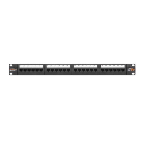 Патч-панель 19дюйм 1U кат.5E (класс D) неэкранир. 24 порта 100МГц RJ45 (8P8C) 110/KRONE T568A/B с ор