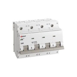 Выключатель автоматический модульный 4п D 80А 10кА ВА 47-100 PROxima EKF mcb47100-4-80D-pro