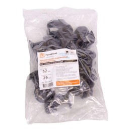 Крепеж-скоба односторонняя d32мм для прямого монтажа атмосф. пластик. черн. (уп.25шт) Промрукав PR13