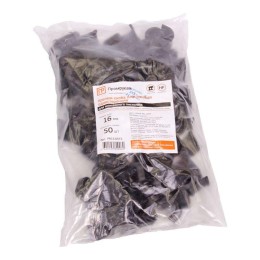 Крепеж-скоба односторонняя d16мм для прямого монтажа атмосф. пластик. черн. (уп.50шт) Промрукав PR13