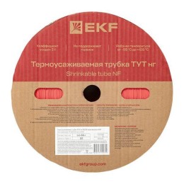 Трубка термоусадочная ТУТ нг 50/25 красн. (уп.50м) EKF tut-50-r