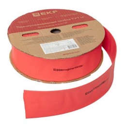 Трубка термоусадочная ТУТ нг 50/25 красн. (уп.50м) EKF tut-50-r