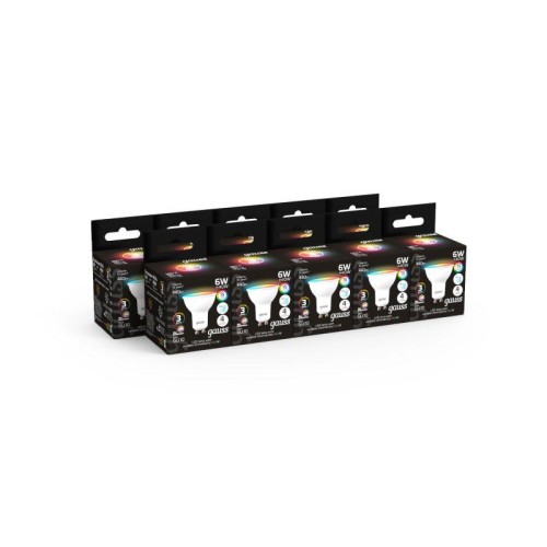 Лампа светодиодная Black 6Вт MR16 RGBW GU10 диммир. GAUSS 101106406