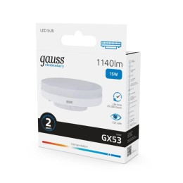 Лампа светодиодная Elementary 15Вт таблетка 6500К холод. бел. GX53 1140лм GAUSS 83835