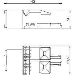 Модуль с суппортом кат.5E разъем RG45 ASM-C5 OBO 6117337
