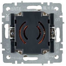 Светорегулятор СП BRITE пов-наж. 600Вт СС10-1-0-БрБ механизм бел. IEK BR-D20-0600-K01