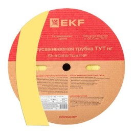 Трубка термоусадочная ТУТ нг 40/20 желт. (уп.50м) EKF tut-40-y
