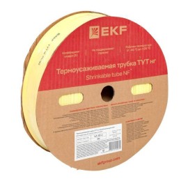 Трубка термоусадочная ТУТ нг 40/20 желт. (уп.50м) EKF tut-40-y