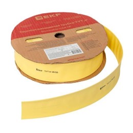 Трубка термоусадочная ТУТ нг 40/20 желт. (уп.50м) EKF tut-40-y