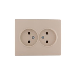 Розетка 2-м СП Karina 16А IP20 без заземл. термопласт крем. LEZARD 707-0300-128B
