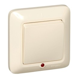 Выключатель 1-кл. СП Прима 10А IP20 с индикацией сл. кость (опт. упак.) SchE VS1U-115-S