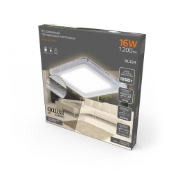 Светильник светодиодный Bubbles 12+4Вт 3000К IP20 1200лм 220-240В ДВО квадрат бел. GAUSS BL324