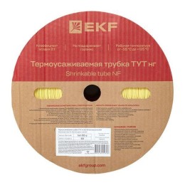 Трубка термоусадочная ТУТ нг 50/25 желт. (уп.50м) EKF tut-50-y
