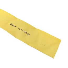 Трубка термоусадочная ТУТ нг 50/25 желт. (уп.50м) EKF tut-50-y