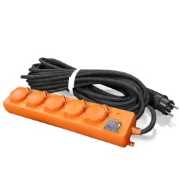 Удлинитель-шнур 5х20м с заземл. 16А IP44 У10-026 КГ 3х1.5 с выкл. с индикатором сети с защ. крышкой