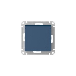 Розетка AtlasDesign 16А IP20 с заземл. защ. шторки с крышкой быстрозажим. клем. механизм аквамарин S
