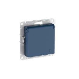 Розетка AtlasDesign 16А IP20 с заземл. защ. шторки с крышкой быстрозажим. клем. механизм аквамарин S