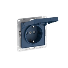 Розетка AtlasDesign 16А IP20 с заземл. защ. шторки с крышкой быстрозажим. клем. механизм аквамарин S